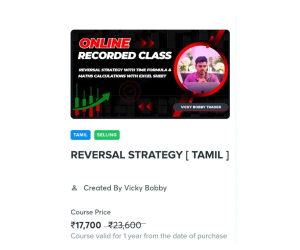 Vicky Bobby Trader Course – Reversal Strategy (Tamil )