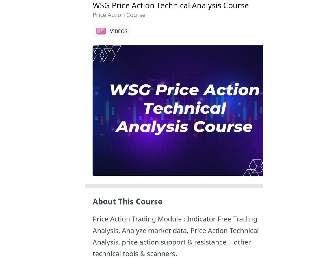 WSG Price Action Technical Analysis Course by Wealth SaGa Courses