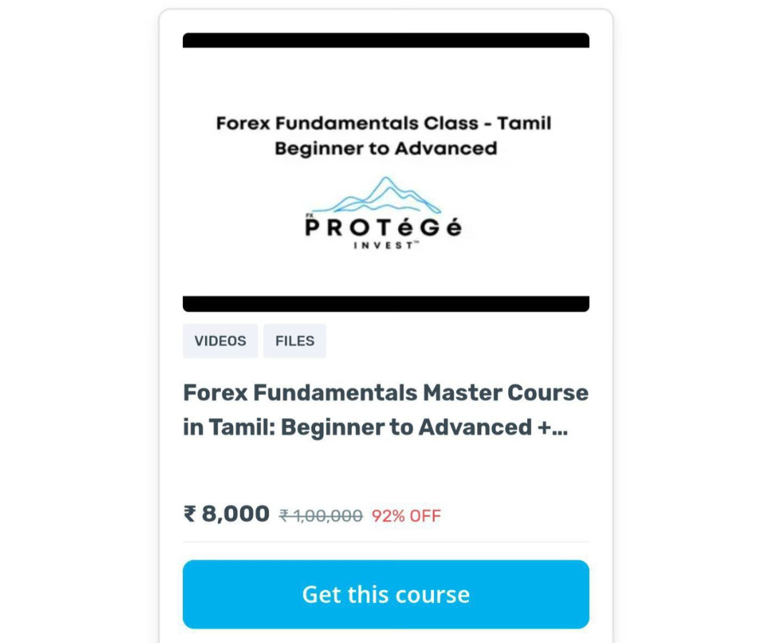 Protege Fx Course – Forex Fundamentale Master Course in Tamil : Beginner to Advanced + Technical